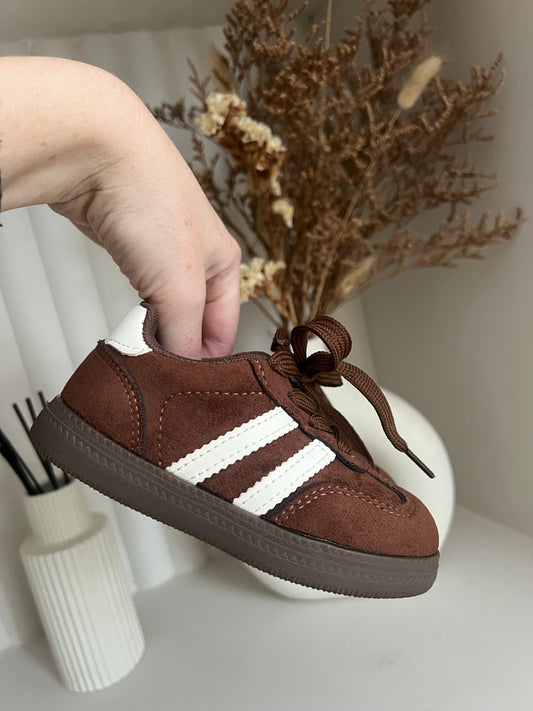 Brown and White Striped Trainers