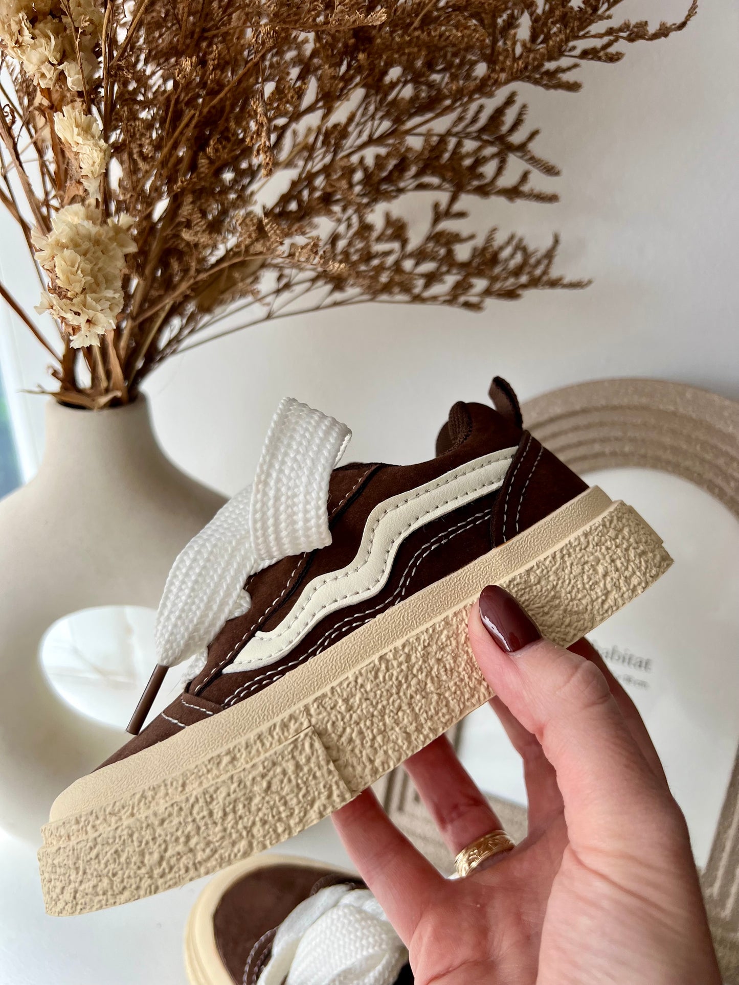 Beige Canvas Style Trainers