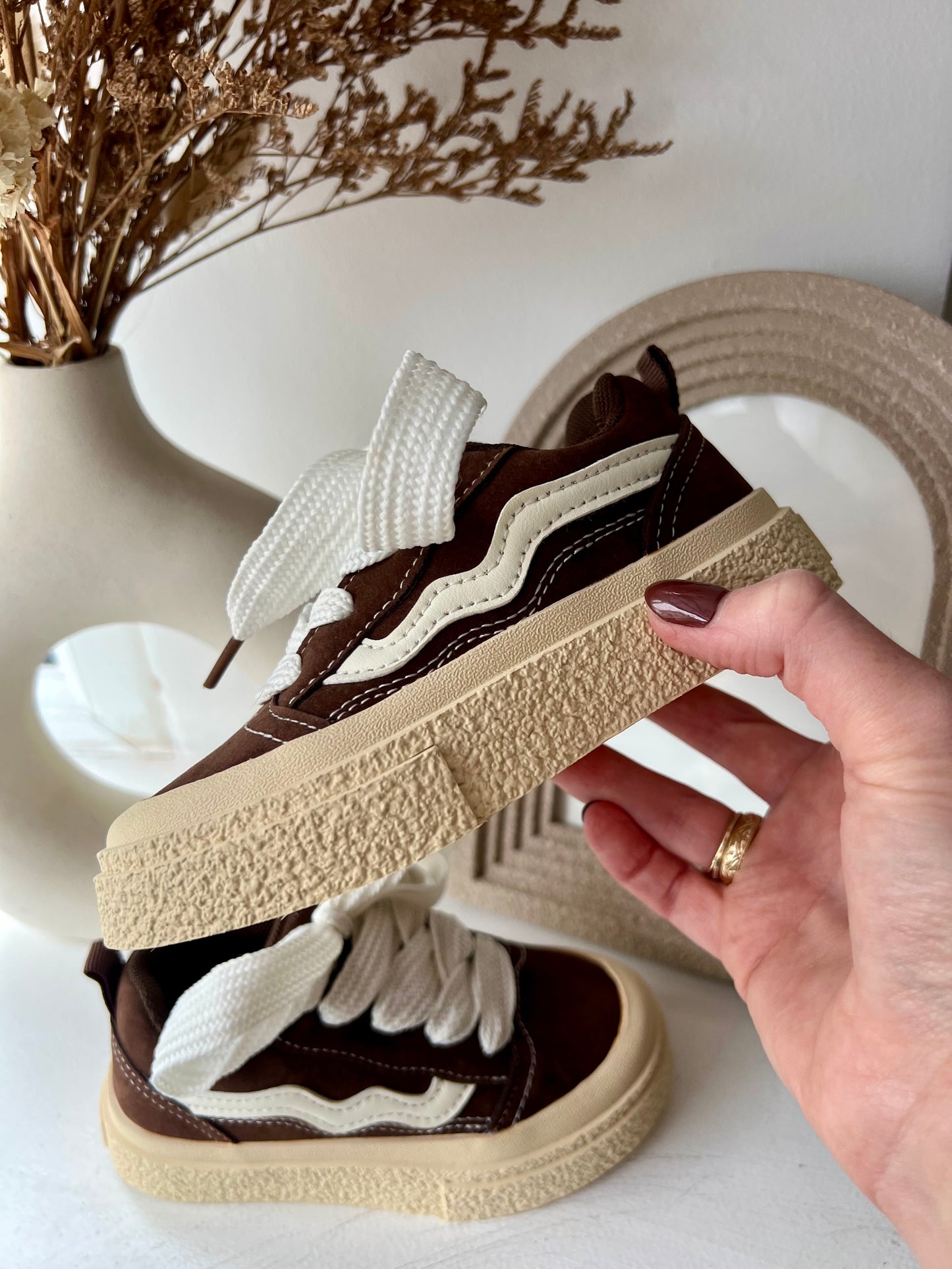 Beige Canvas Style Trainers