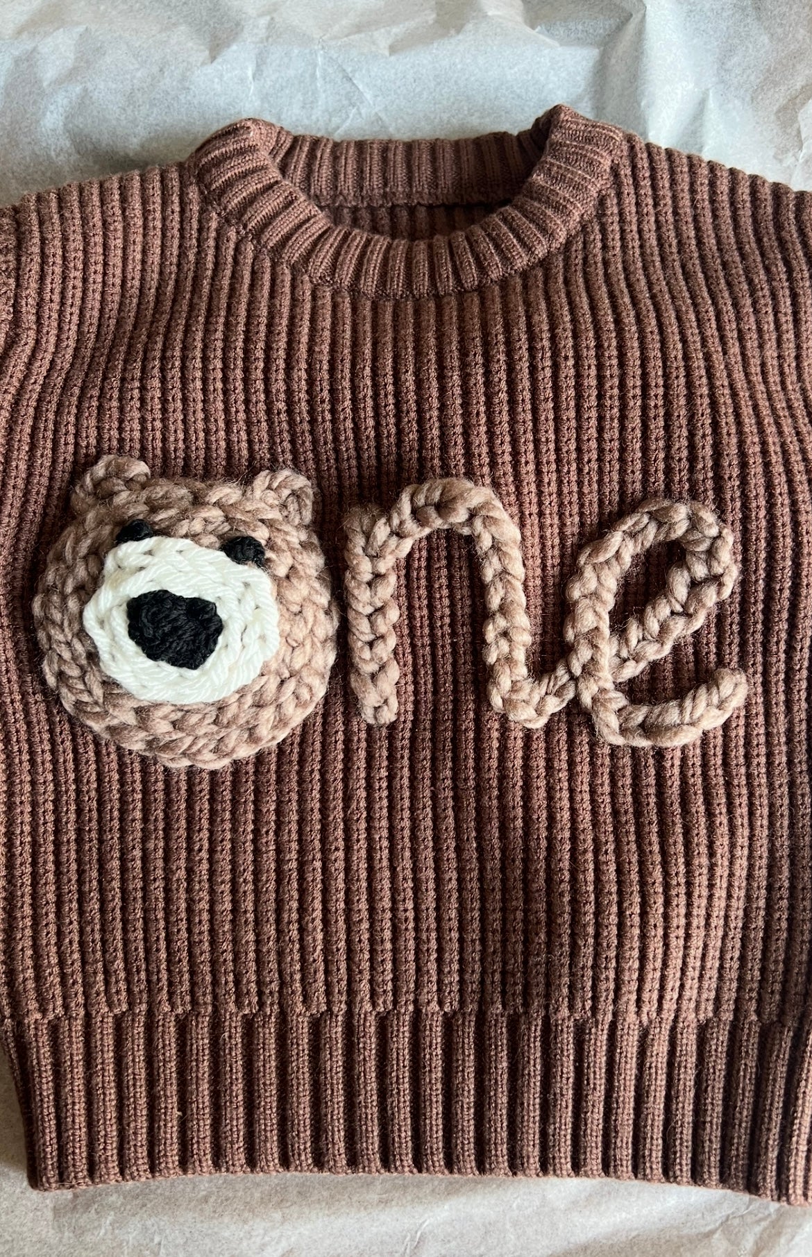 Brown ‘One’ First Birthday Jumper