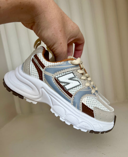 Brown, Beige and White Trainers