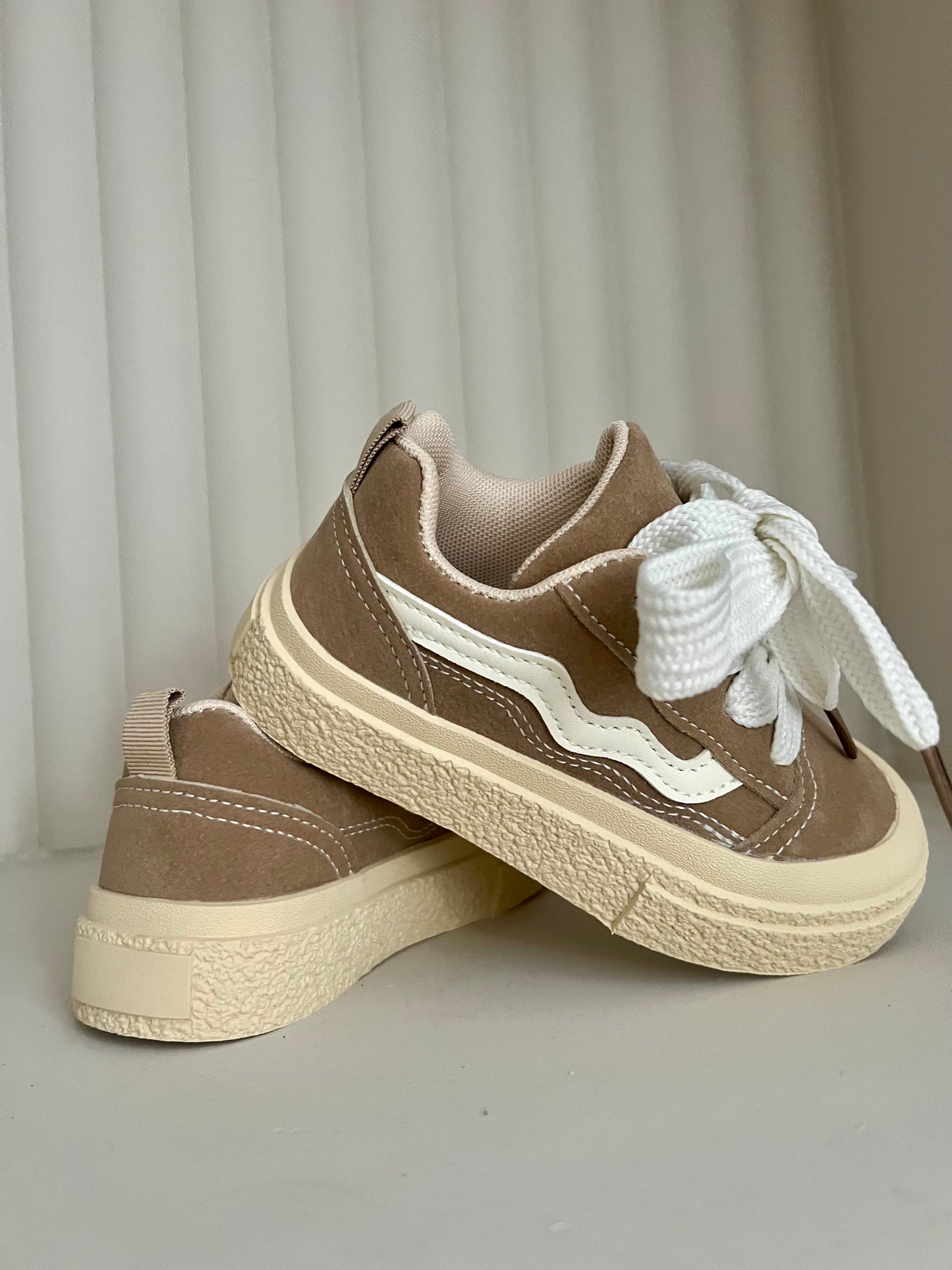 Beige Canvas Style Trainers
