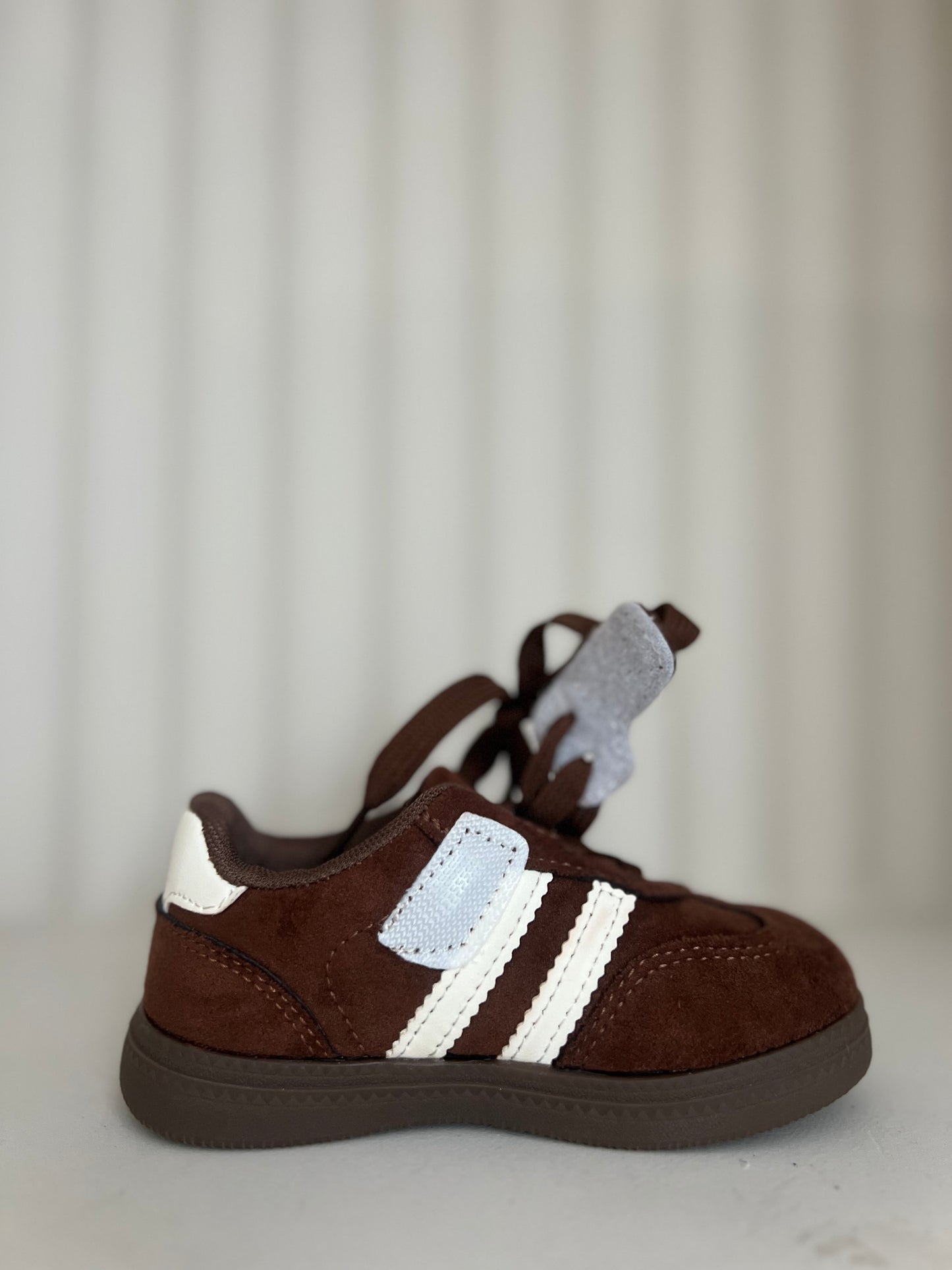 Brown and White Striped Trainers