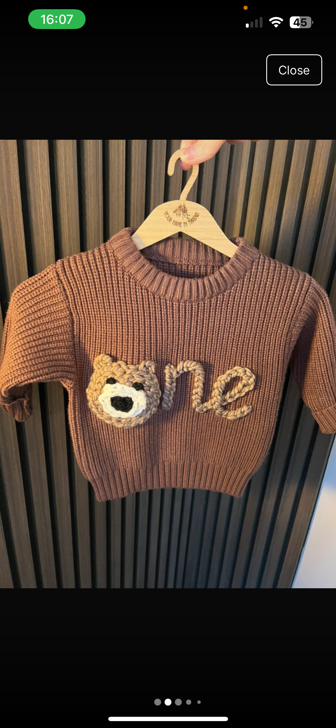Brown ‘One’ First Birthday Jumper