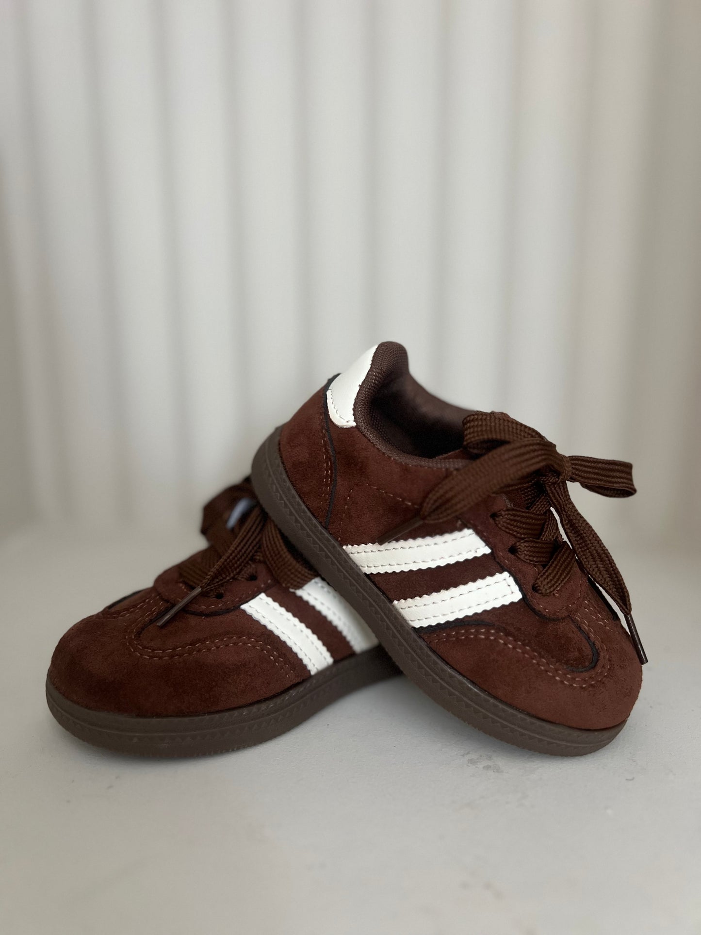 Brown and White Striped Trainers