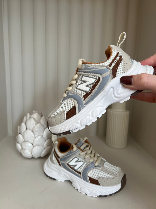 Brown, Beige and White Trainers